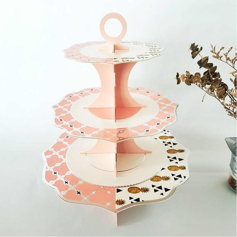 Giá Đỡ Bánh Macaron 3 Tầng Bằng Giấy Các Tông Màu Tiện Dụng
