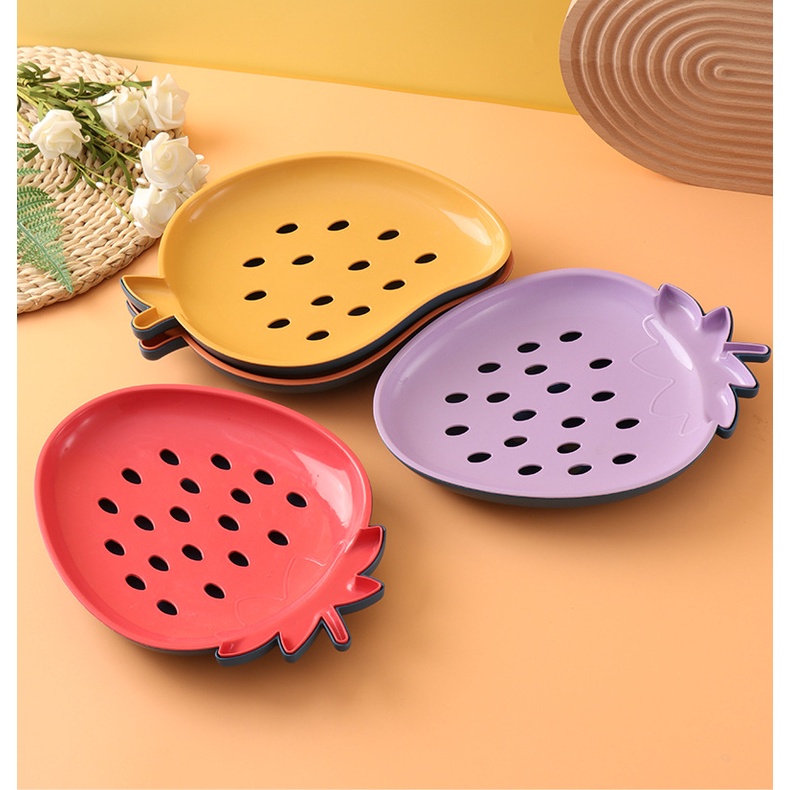 Đĩa Đựng Trái Cây Hai Tầng Bằng Nhựa Sáng Tạo