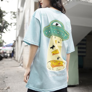Áo Thun Cheese Hundred UFO Màu Xanh