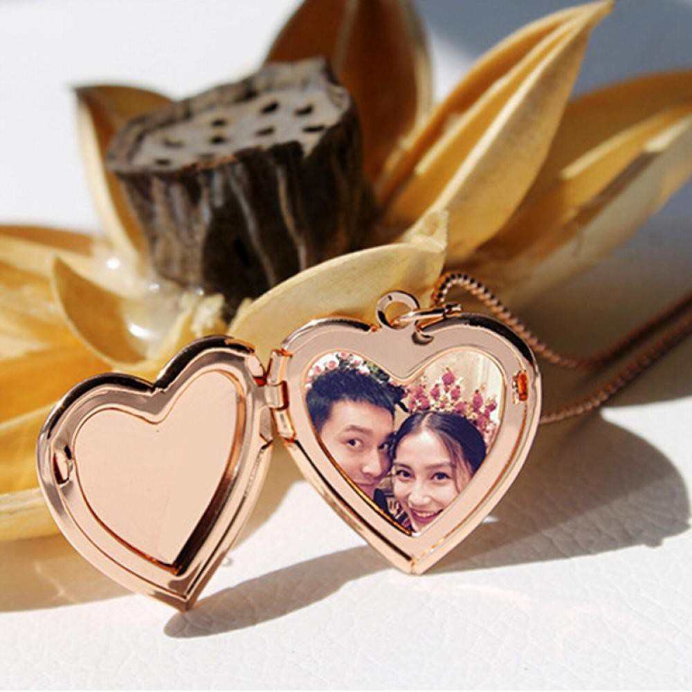 LUCKY🔆 Men Women Necklace Lover Heart Shaped Photo Picture Locket Gift Chain Friend Fashion Jewelry Pendant/Multicolor