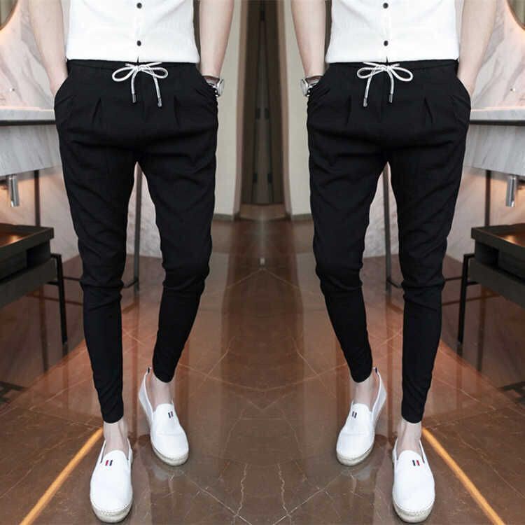 Quần Legging Họa Tiết Sọc Caro Phong Cách Công Sở Thời Trang Thu Đông Cho Nam