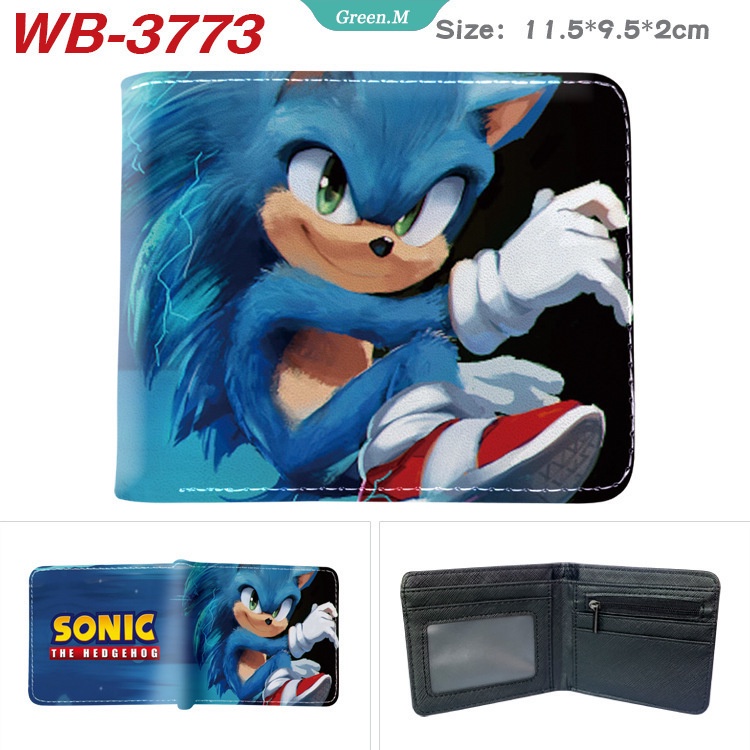 Ví Đựng Tiền Xu / Thẻ Tín Dụng Họa Tiết Sonic Hoạt Hình Cho Bé Trai Gái