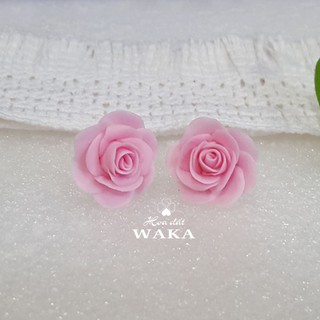 Hoa Tai Hoa Hồng Đất Sét Handmade