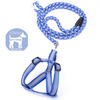 🐶 Dây dắt kèm yếm phản quang dành cho chó lớn đi ban đêm - Phụ kiện phú cưng ChewPet Shop