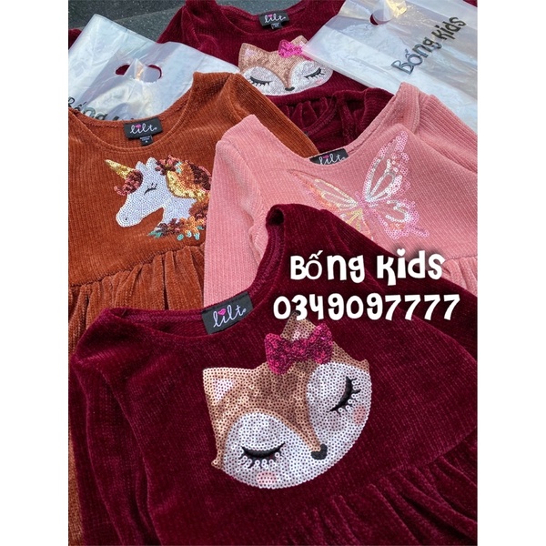 Váy Len Nhung Bé Gái Sequin LILT