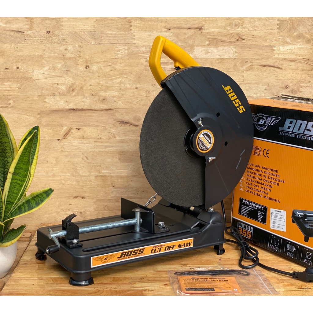 MÁY CẮT SẮT BÀN BOSS 355MM 2400CW  CHÍNH HÃNG TẶNG ĐÁ CẮT BH 6 THÁNG