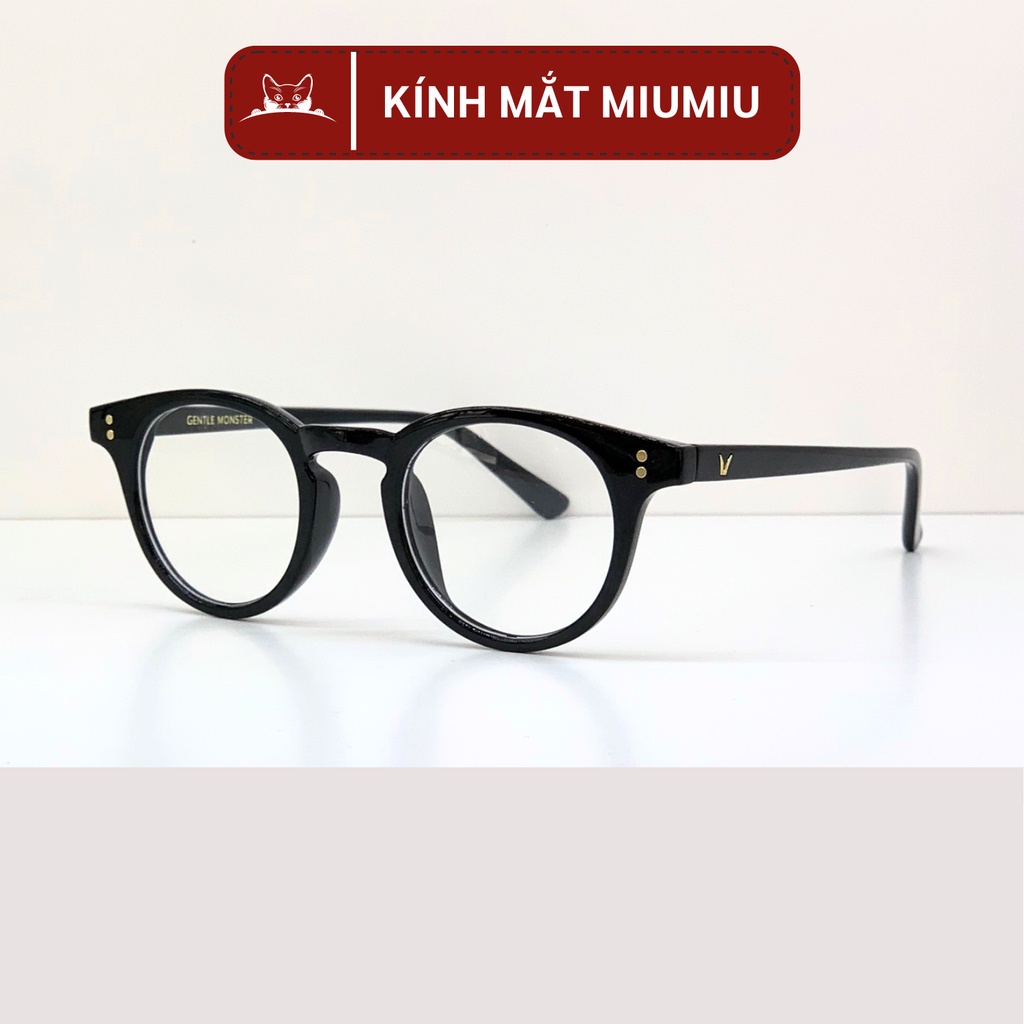 Gọng kính cận MILAN tròn thời trang nam nữ, kính đẹp chất liệu nhựa TR90, mắt kính tròn chữ V
