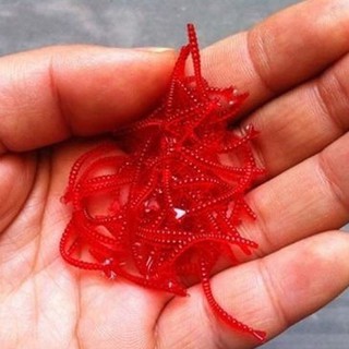 Mồi Câu Cá Giả Hình Giun Màu Đỏ