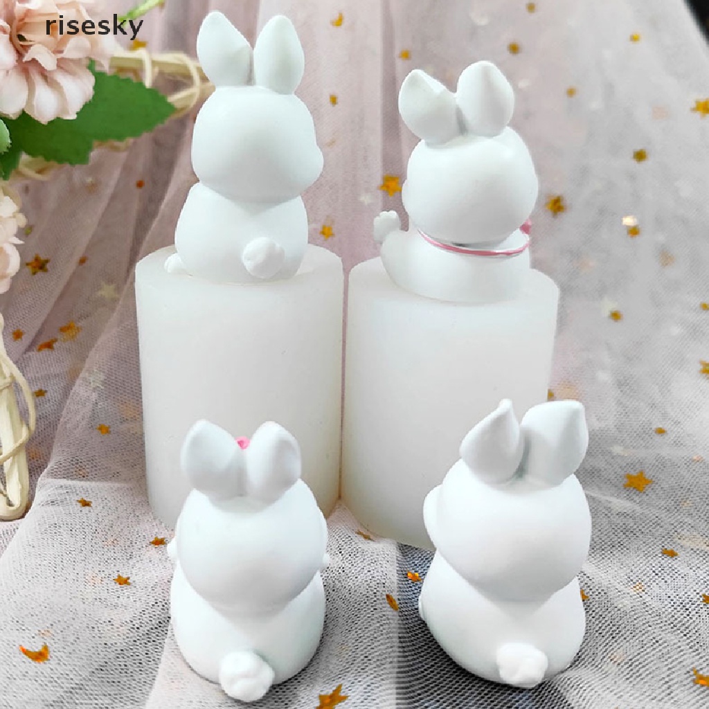 Khuôn Silicone Làm Bánh / Xà Phòng Hình Thỏ 3D DIY ♨Trên đó