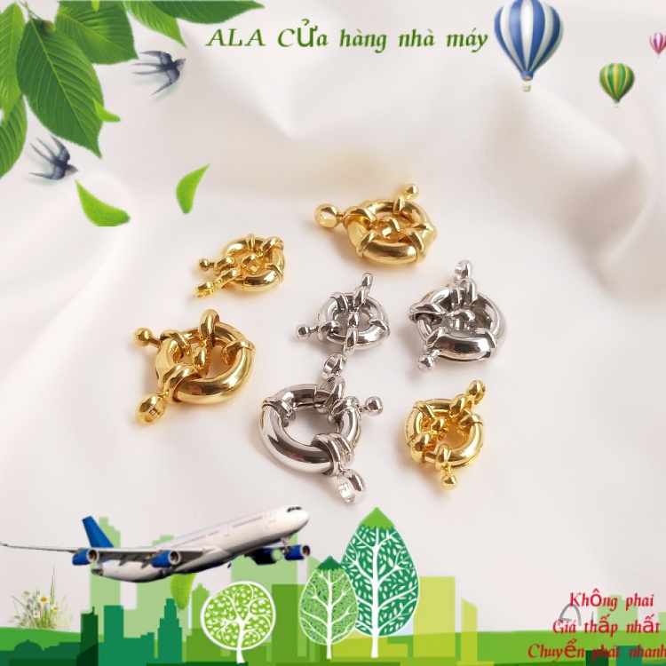 ❤️Trang Sức Tự Làm❤️Giữ màu 18K túi vàng trắng vàng mùa xuân khóa vô lăng vòng ngọc trai vòng cổ khóa làm bằng tay tự làm đồ trang sức phụ kiện