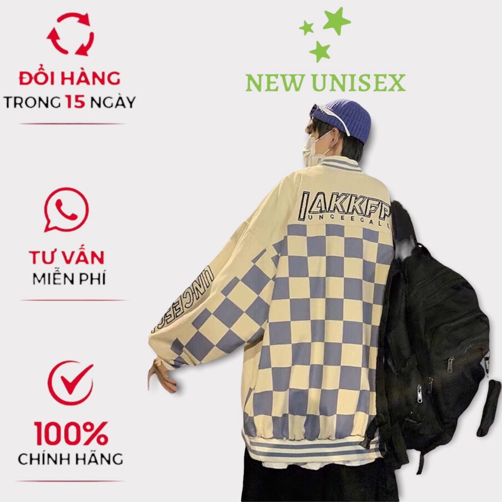 Áo Khoác Dù Bomber Nam Nữ Kiểu Dáng Thể Thao in Chữ U Kèm  Họa Tiết Caro Siêu Hot Trend