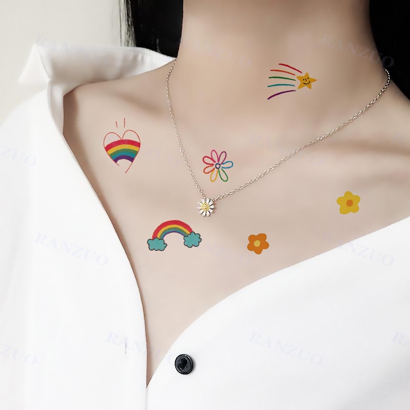 Hình Xăm Dán Tạm Thời Họa Tiết Hoạt Hình Nhiều Màu Sắc Dễ Thương