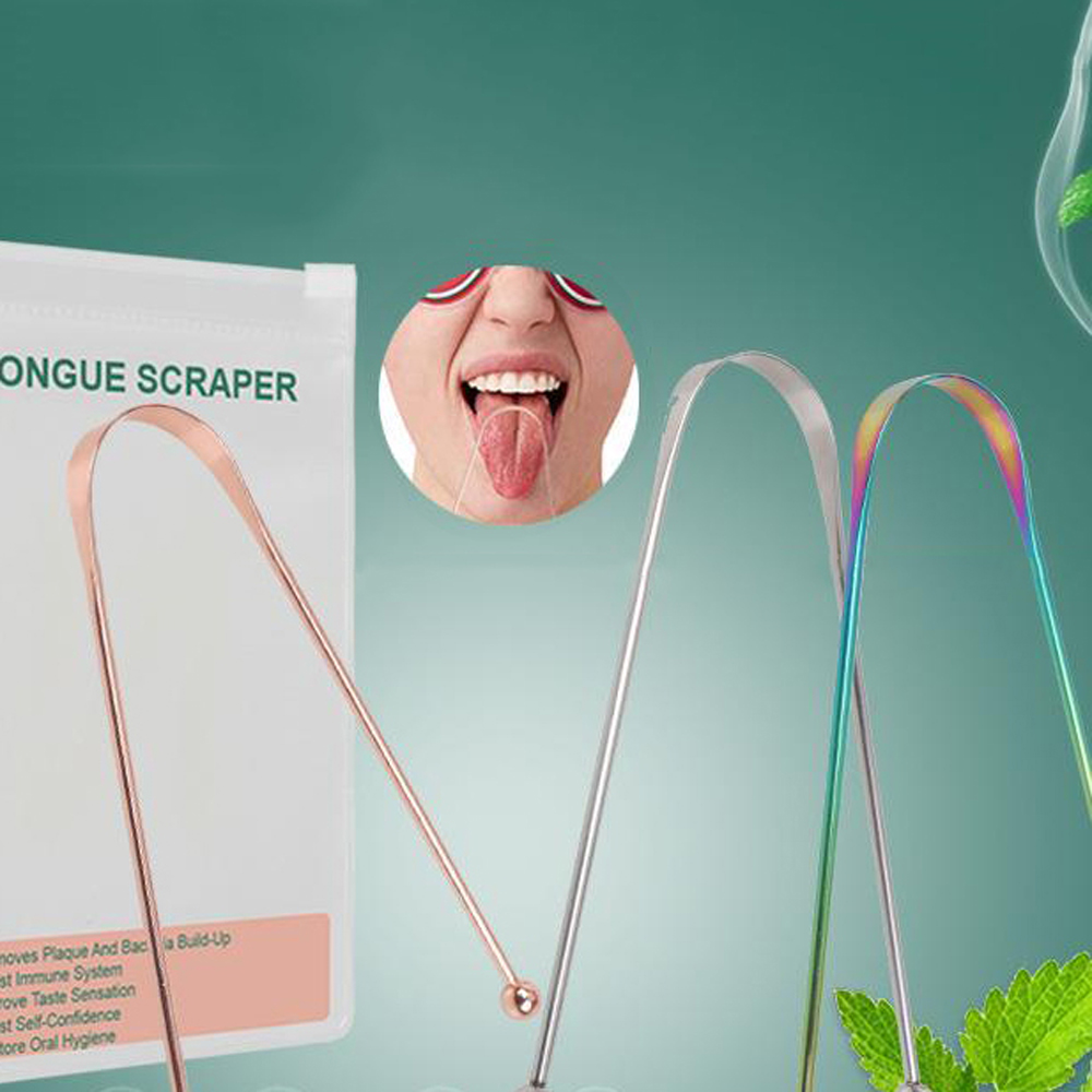 [Hàng mới về] Dụng cụ cạo lưỡi bằng thép không gỉ chăm sóc sức khỏe cho nam nữ