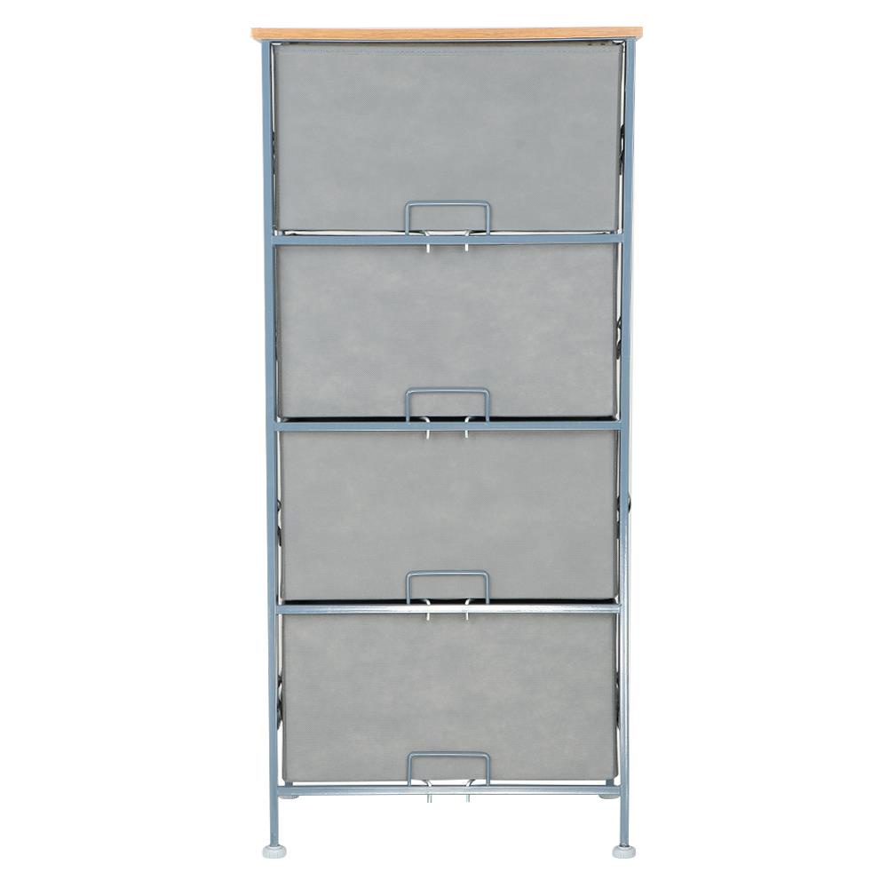 HomeBase STACKO Tủ vải 4 tầng khung thép THYME W45xH98xD30cm màu kem
