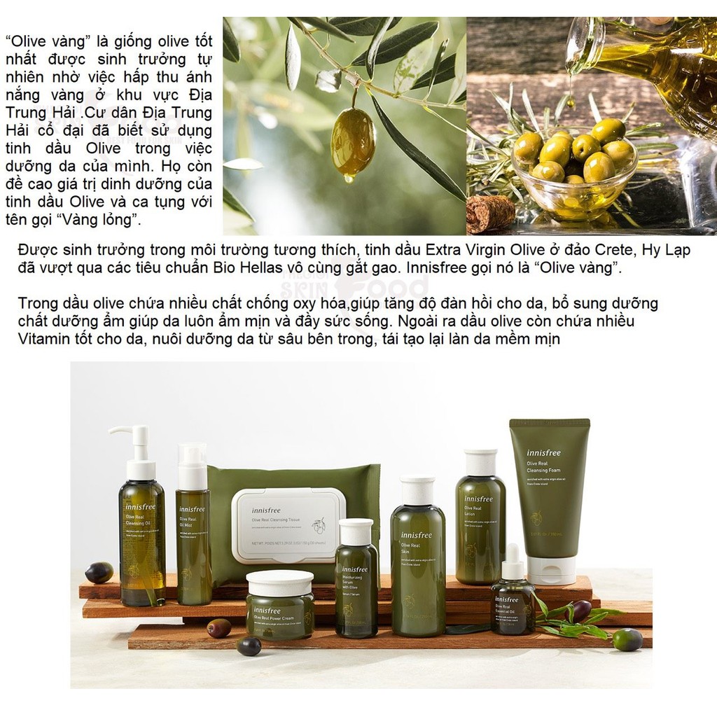 Nước Hoa Hồng Dưỡng Ẩm Sâu Chiết Xuất Olive Innisfree Olive Real Skin