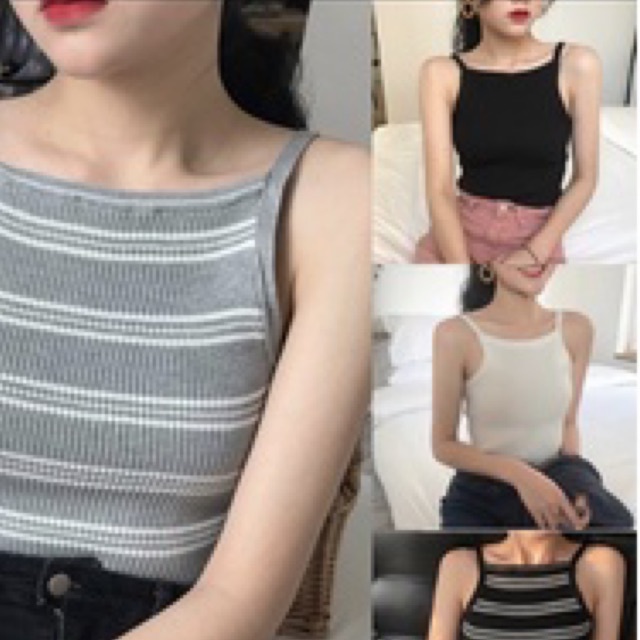 Pass  áo cổ yếm 2 dây màu đen