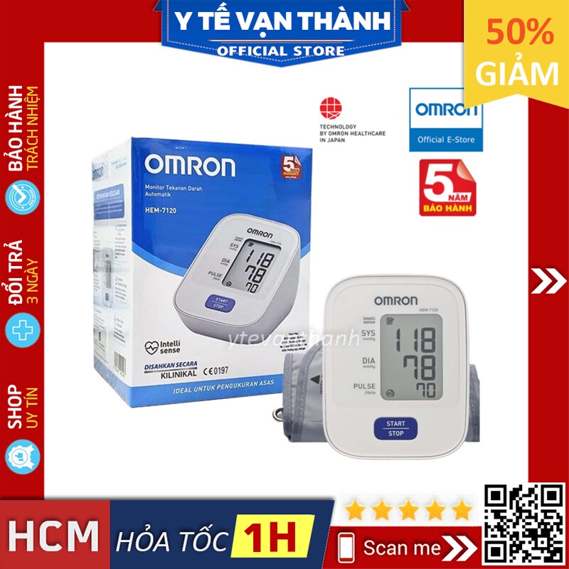 ✅ [CHÍNH HÃNG 100%] Máy Đo Huyết Áp Bắp Tay Omron HEM-7120 | BH Chính hãng 5 năm -VT0860