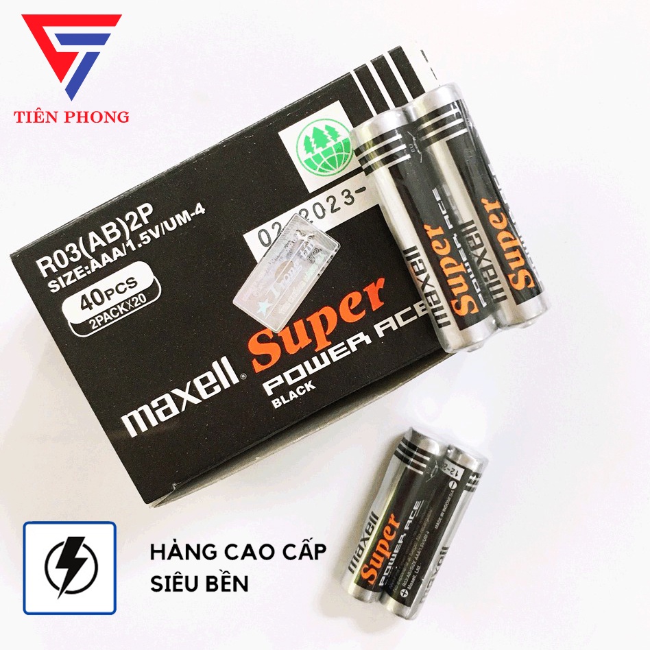 Hộp 40 viên Pin than đũa AAA chính hãng Maxell giá tốt nhất thị trường