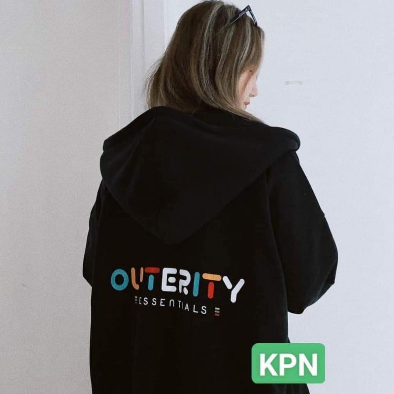 Áo Hoodie OUTERITY Tay Dài Phong Cách Hàn Quốc Thời Trang Nam, Nữ chất nỉ dày dáng rộng