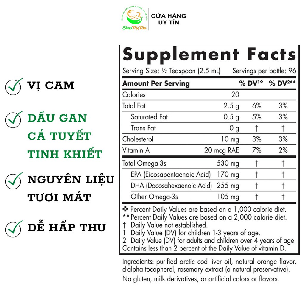 DHA cho trẻ từ 1 tuổi Nordic Naturals Children DHA 119ml.