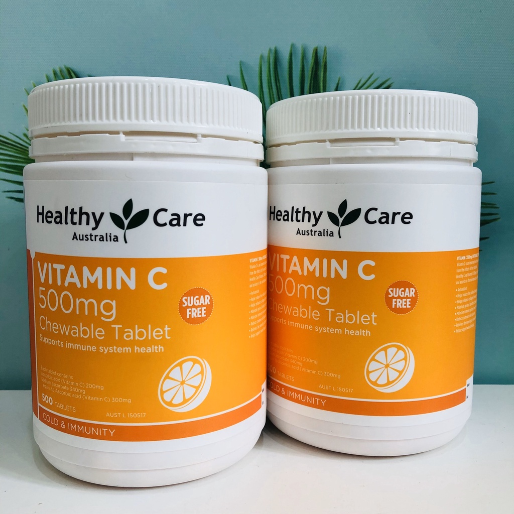 Combo 2 Viên nhai Vitamin C Healthy Care giúp tăng cường sức khỏe 500 viên