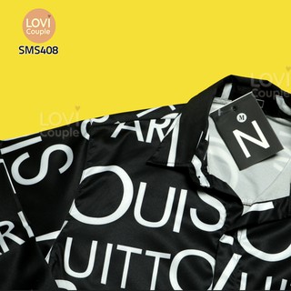 Sơ Mi Đen Chữ Trắng Louis Vuitton - SMS408