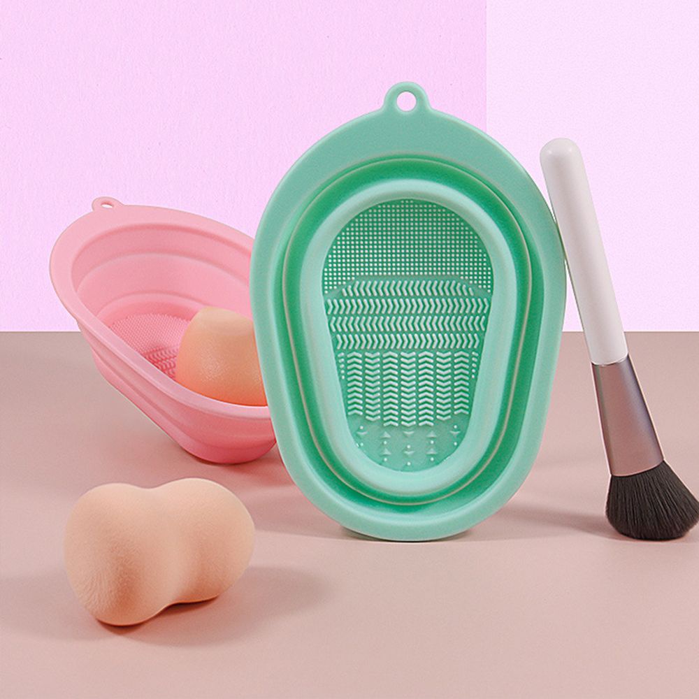 [Hàng mới về] Tấm silicon vệ sinh cọ trang điểm có thể gấp gọn tiện dụng