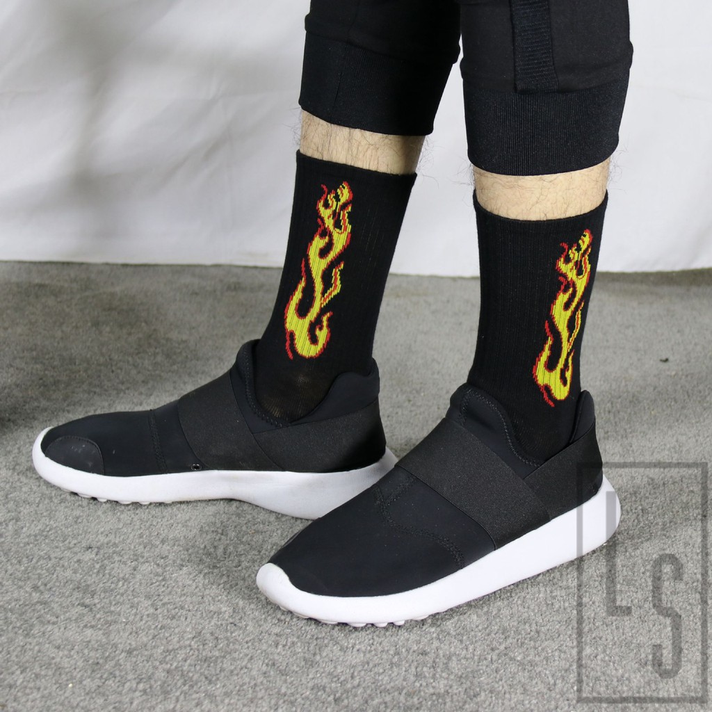 Vớ ulzzang ngọn lửa unisex cổ cao - Ảnh thật trượt sang