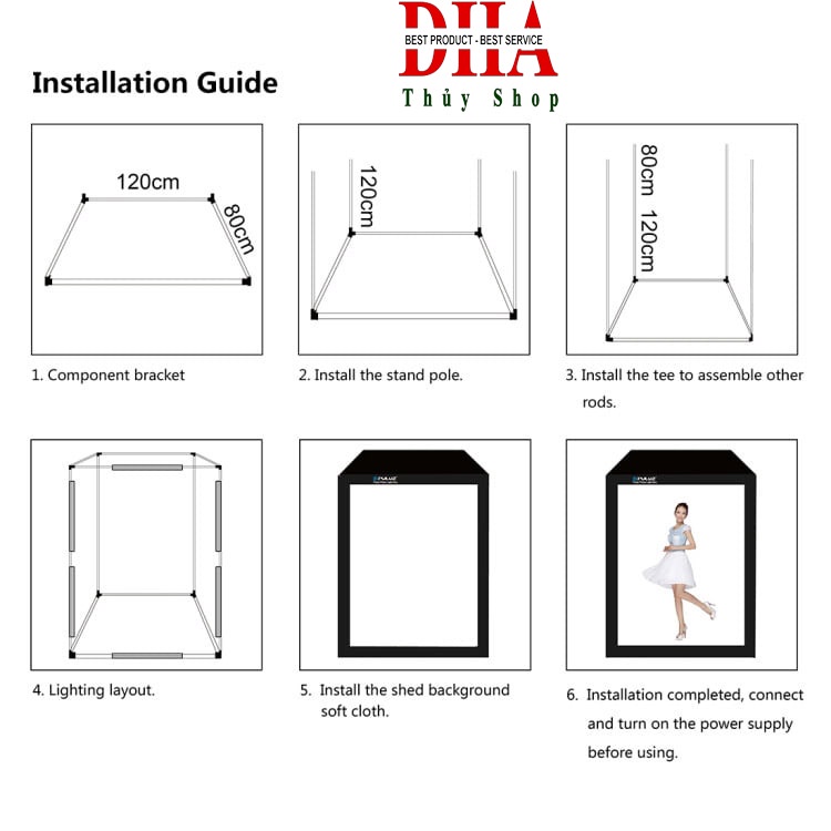 BOX CHỤP HÌNH SẢN PHẨM, HỘP CHỤP ẢNH NGƯỜI MẪU CHÍNH HÃNG PULUZ SZ 200CM