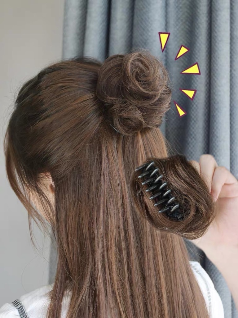 Búi Tóc Giả Tròn Gấp Mini.