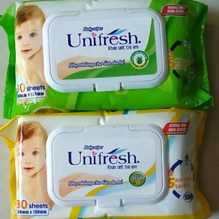 Khăn Ướt Unifresh Không Mùi Vitamin E 80 Miếng