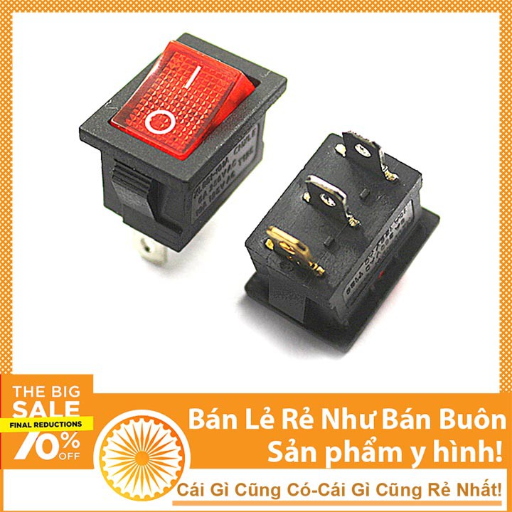 Công Tắc Bập Bênh Có Đèn KCD1 6A/250V 3 Chân 2 Chế Độ ON-OFF