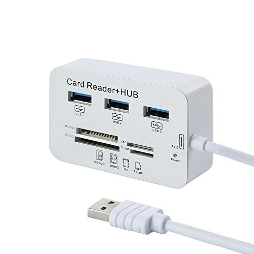 Bộ Chia USB 3 Cổng 3.0 + Đầu Đọc Thẻ Nhớ Đa Năng - HUB USB 3.0/3.1 + Card Reader 5/10 Gbps