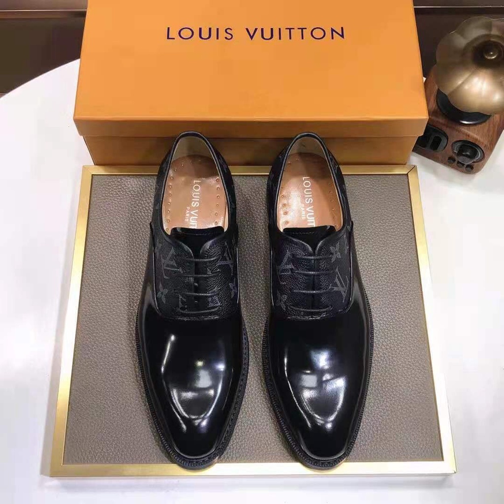 Giày Tây Louis Vuit.ion Sepatu Pantofel Pria