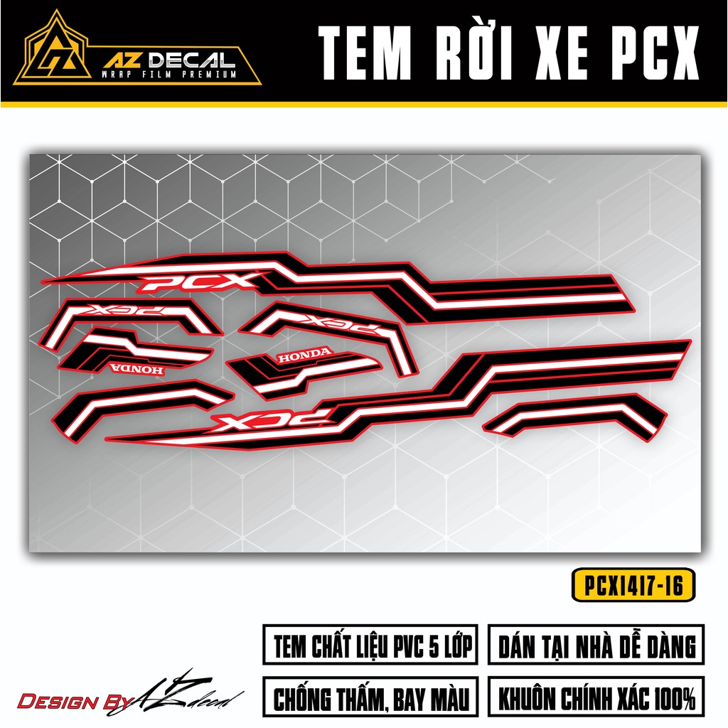 Tem Rời PCX 2014 - 2020 Thiết Kế Thời Thượng | PCX-16 | Decal Chế Dán Xe Máy PCX 125 150 160 Chống Nước Bền Màu