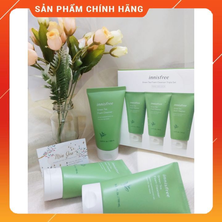 🌿Sữa rửa mặt trà xanh Innisfree [Hàng chuẩn] + rửa sạch sâu tận lỗ chân lông🌿🌿