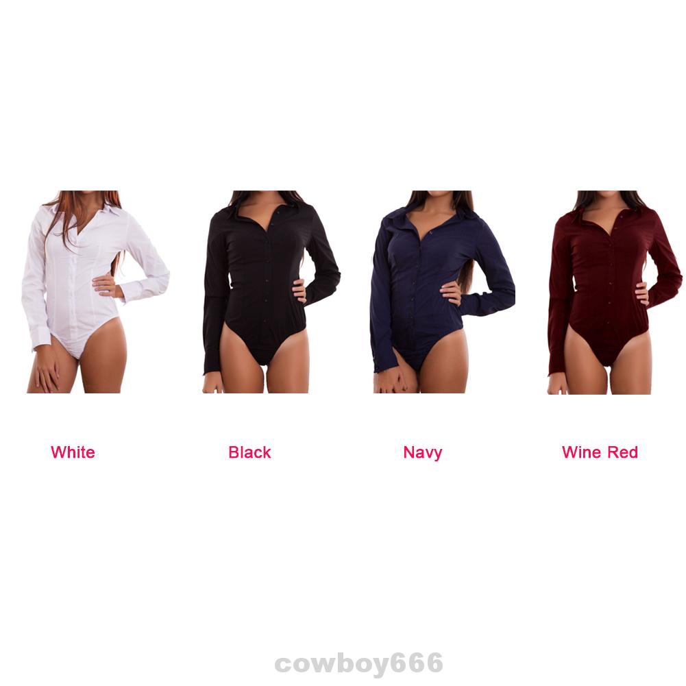 Bodysuit cổ chữ V màu trơn tay dài | BigBuy360 - bigbuy360.vn