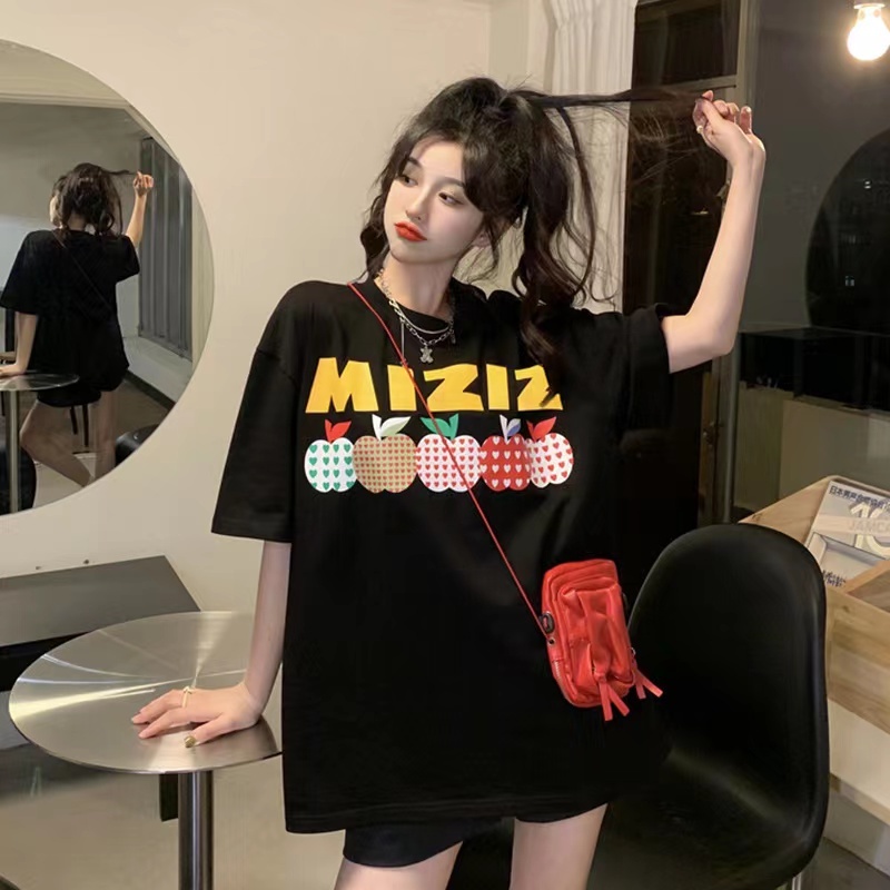 NRVP Áo Thun Cotton Tay Ngắn Cổ Tròn Màu Trơn Thời Trang Dành Cho Nữ