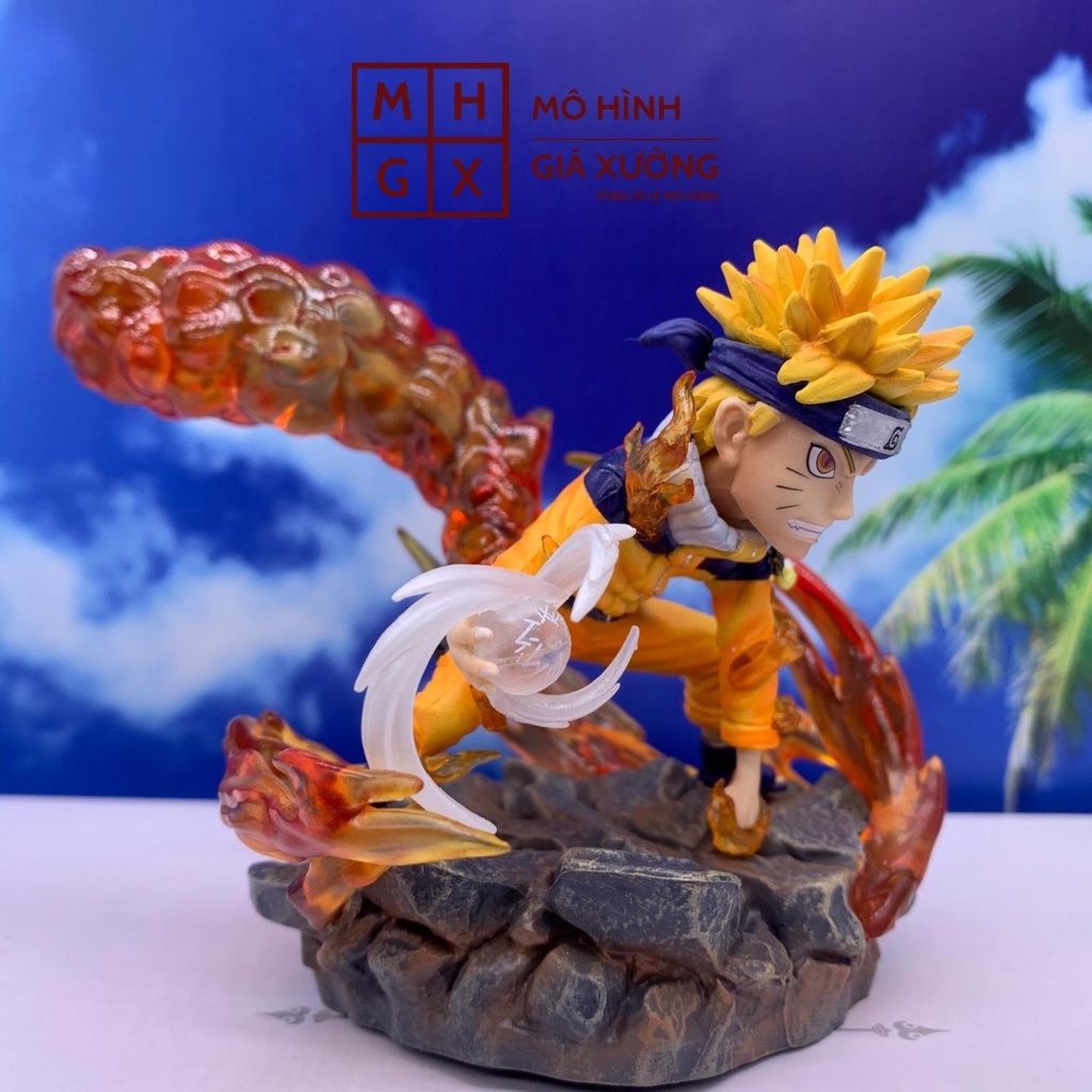 Mô hình Naruto nhất vỹ đang sử dụng rasengan siêu đẹp hàng cực nét cao 9 cm hokage làng lá  jinchuriki cửu vĩ  figue mô