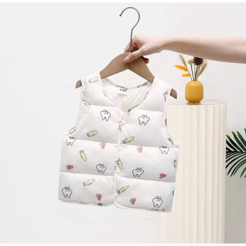 Áo khoác phao gile bé trai bé gái họa tiết size nhí