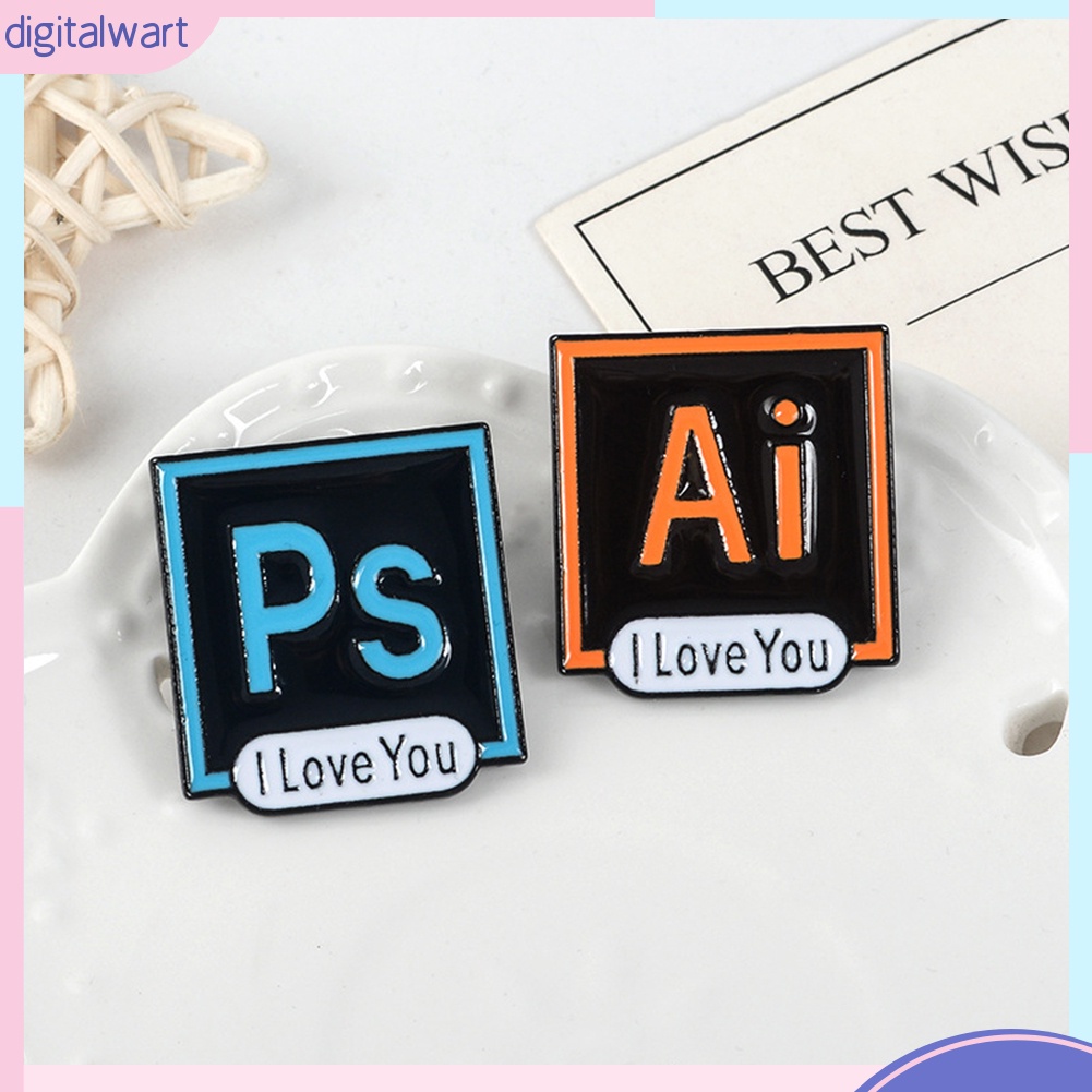 Ghim Cài Áo In Chữ I Love You Xinh Xắn