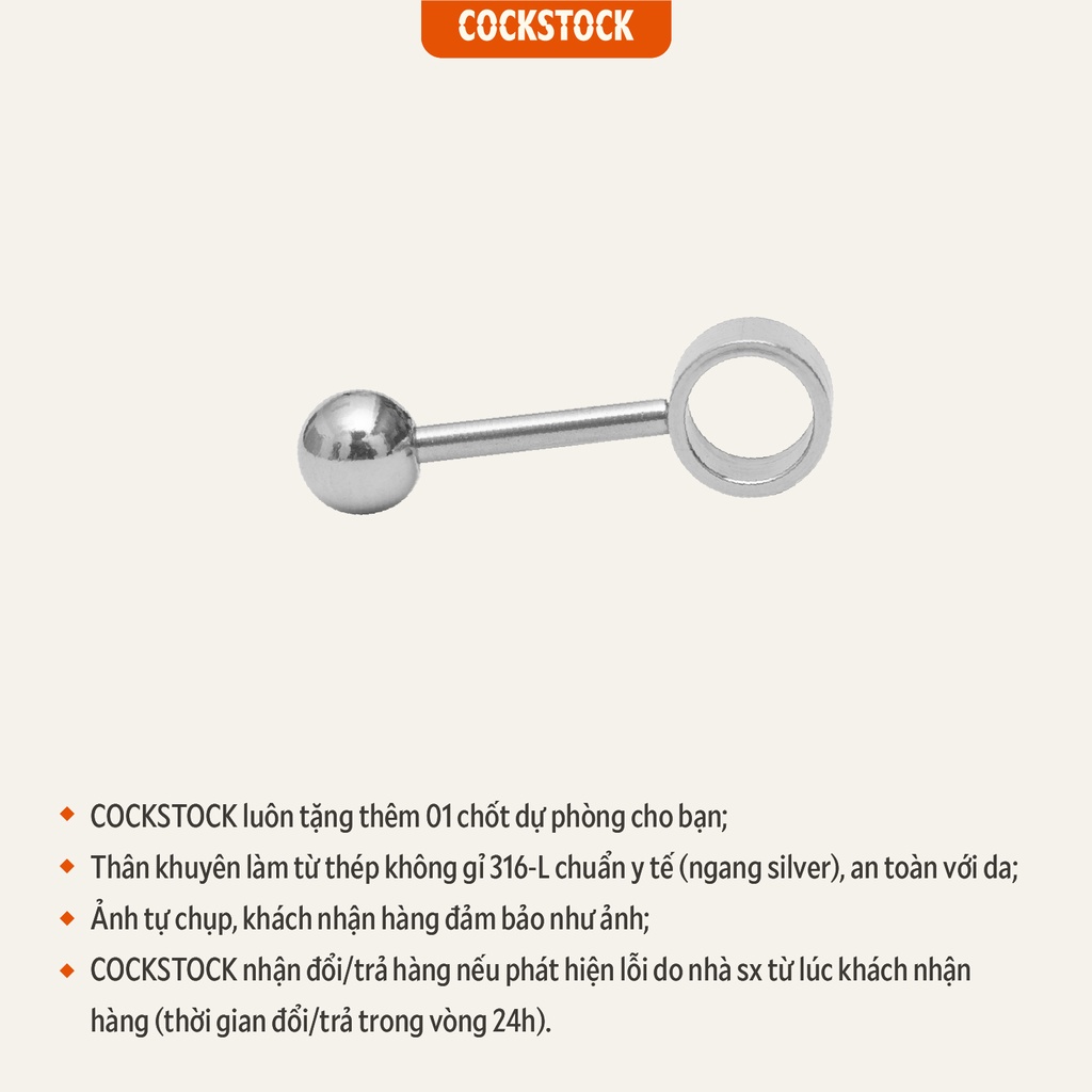 Khuyên tai hình khóa Key CockStock