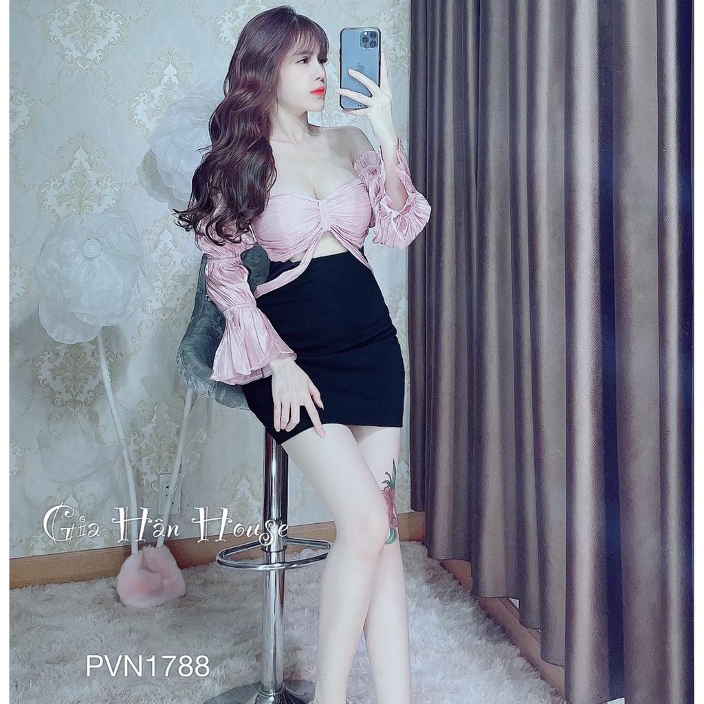 [Mã WASKT304 giảm 15% tối đa 30K đơn 99K] Đầm cúp trễ vai mix tơ óng