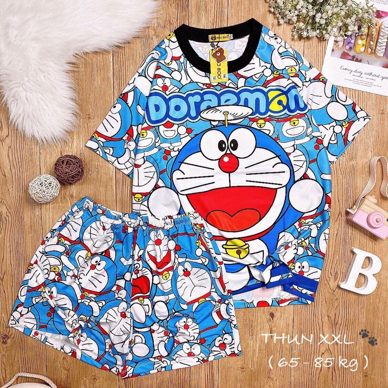 [BIG SIZE] BỘ THUN MẶC NHÀ DORAEMON XXL 65-85kg