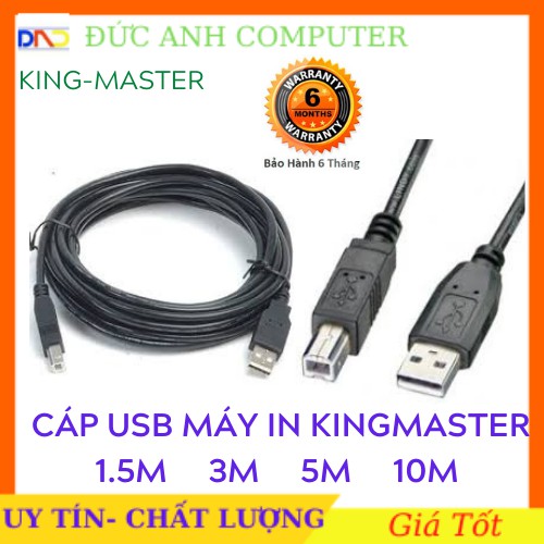 Cáp USB máy in 1M5 - 3M - 5M- 10M Kingmaster chống nhiễu