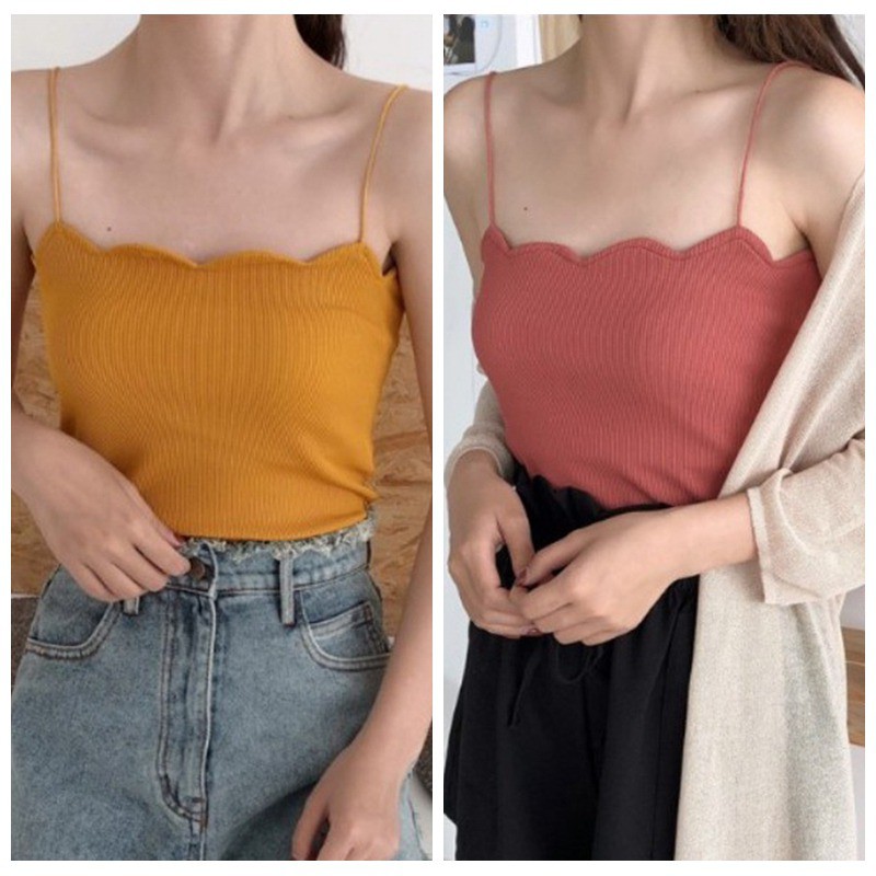 [Baywellfashion]Áo sát nách dệt kim thiết kế màu trơn thanh lịch | BigBuy360 - bigbuy360.vn