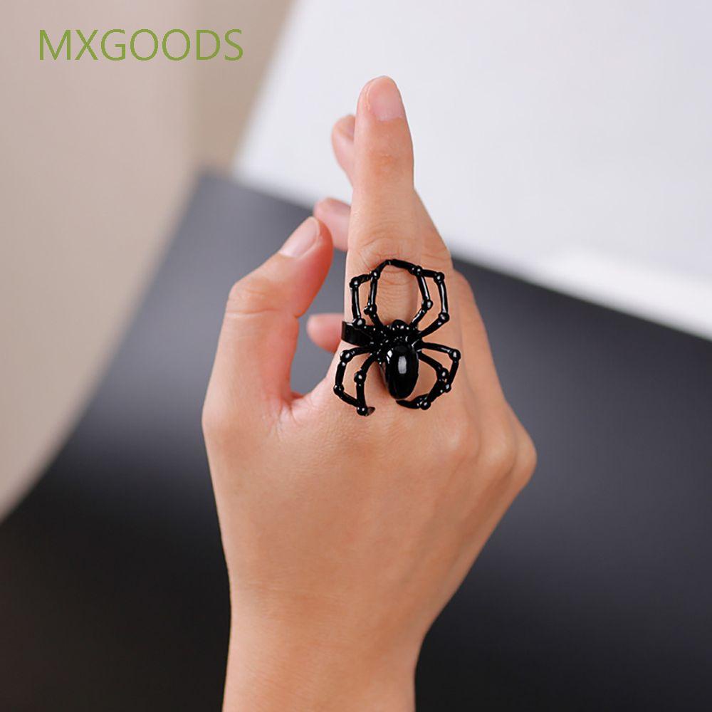 MXGOODS Adjustable Halloween Spider Ring Trendy Women Finger Ring Korean Style Ring Punk Male Gothic Alloy Octopus Hip Hop Fashion Jewelry/Multicolor