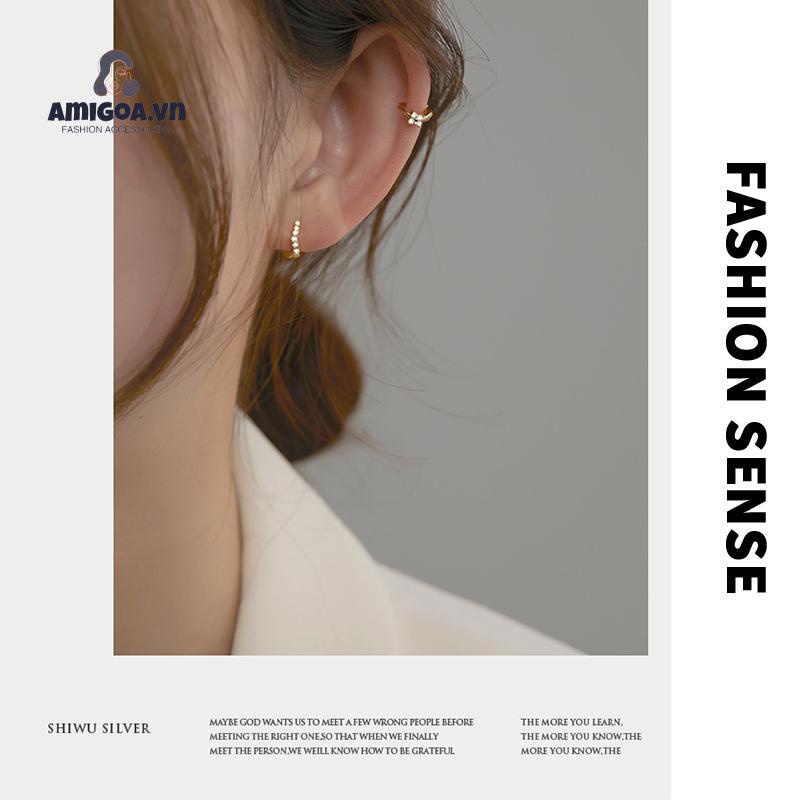 Khuyên Tai Bạc Dạng Vòng Cá Tính Dành Cho Nữ