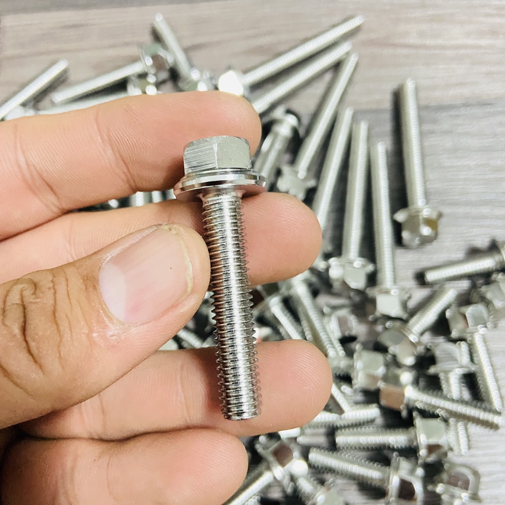 Ốc inox TRỤ V2 TRƠN size 8ly chiều dài 25mm đến 60mm lắp chi tiết máy, gác chân, ghi đông