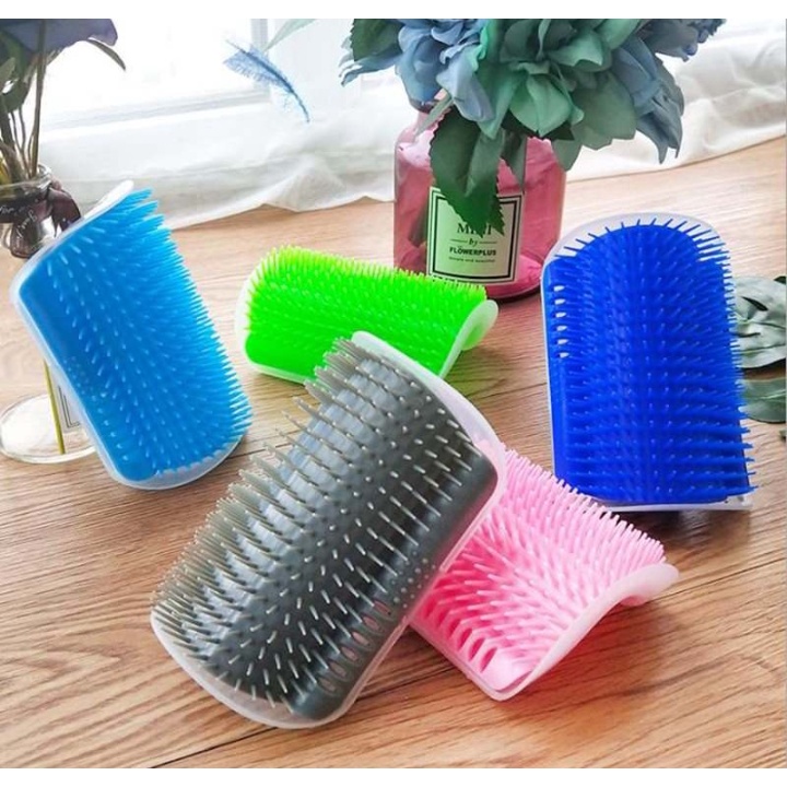 BÀN CHẢI LÔNG GẮN TƯỜNG - Lược Cố Định Cho Mèo Tự Chải Lông Chứa Cỏ Mèo